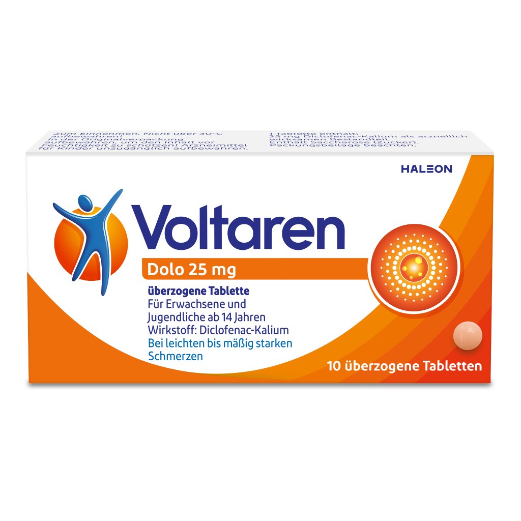 Voltaren Dolo 25mg Tabletten, Schmerztabletten gegen Rückenschmerzen 10 St.