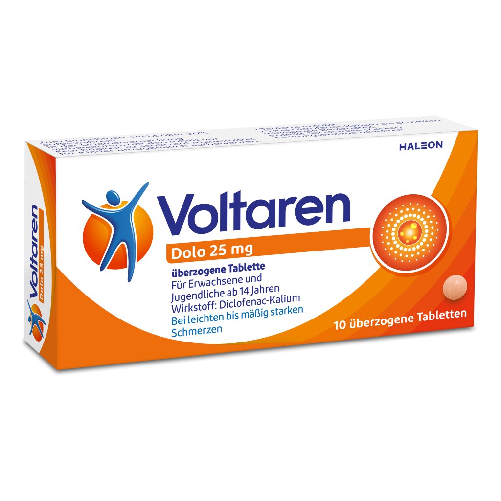 Voltaren Dolo 25mg Tabletten, Schmerztabletten gegen Rückenschmerzen 10 St.