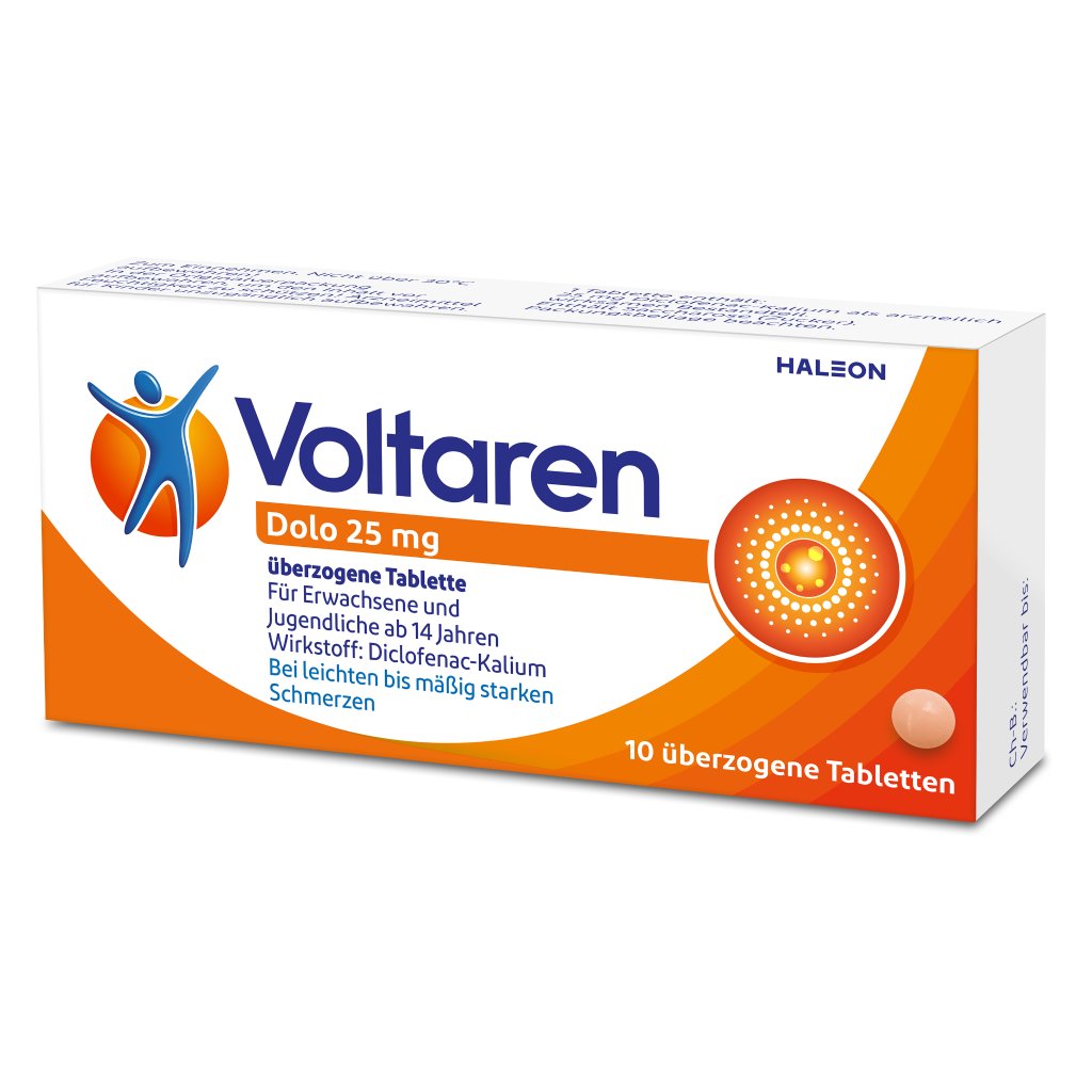 Voltaren Dolo 25mg Tabletten, Schmerztabletten gegen Rückenschmerzen 10 St.
