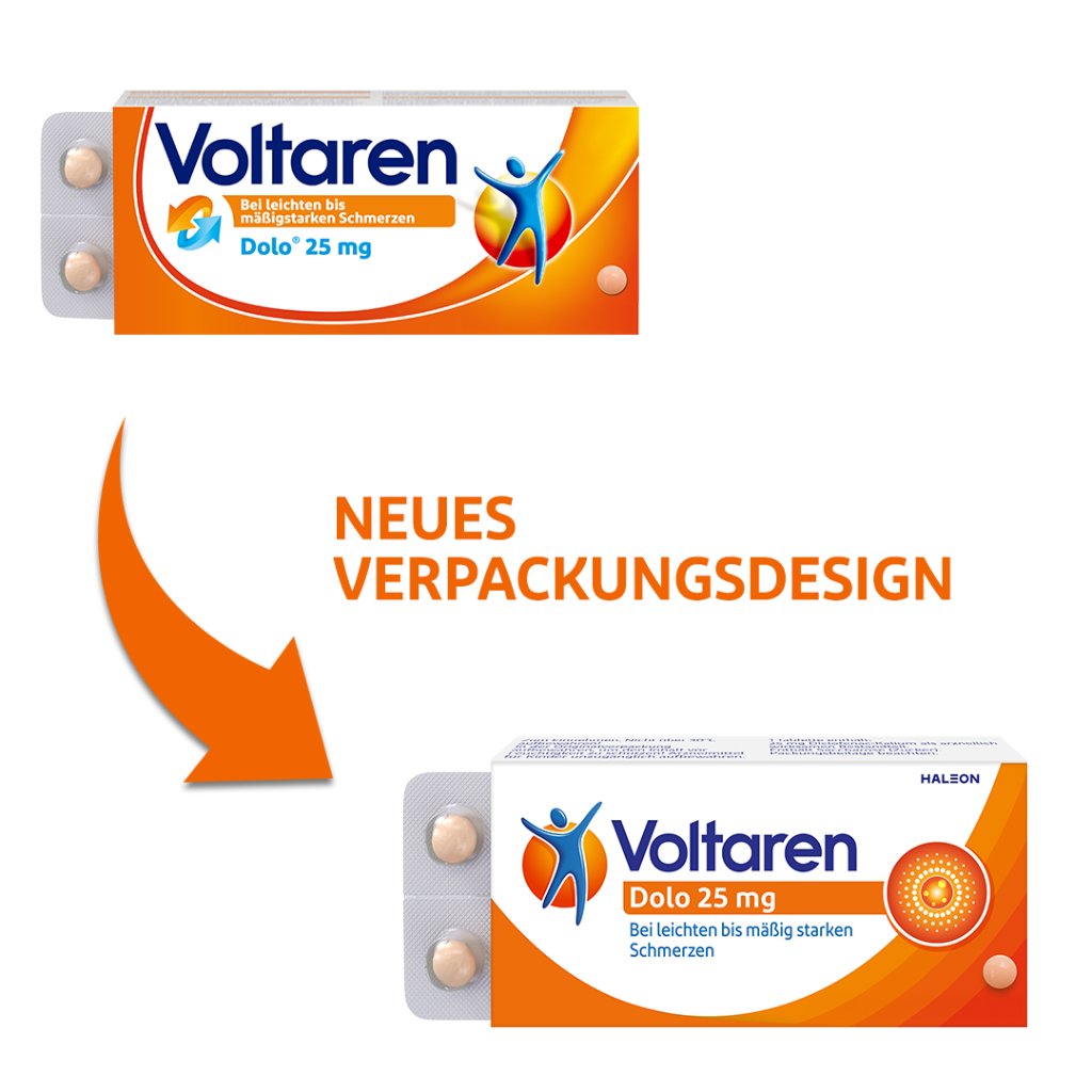 Voltaren Dolo 25mg Tabletten, Schmerztabletten gegen Rückenschmerzen 20 St.
