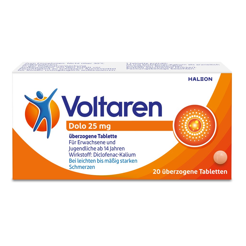 Voltaren Dolo 25mg Tabletten, Schmerztabletten gegen Rückenschmerzen 20 St.