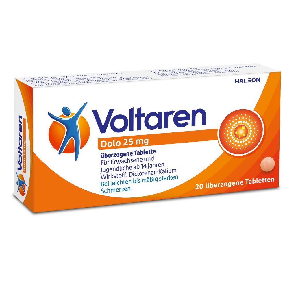 Voltaren Dolo 25mg Tabletten, Schmerztabletten gegen Rückenschmerzen 20 St.