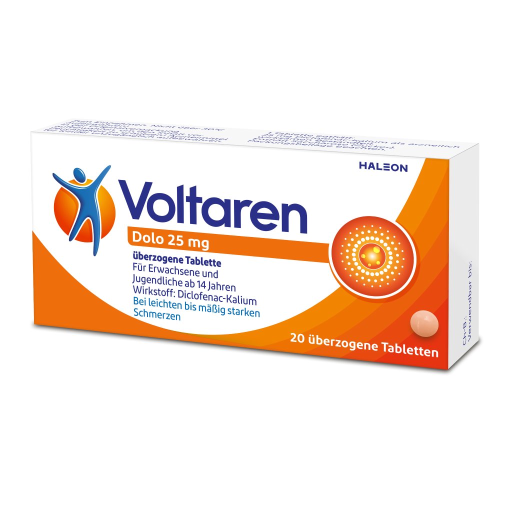 Voltaren Dolo 25mg Tabletten, Schmerztabletten gegen Rückenschmerzen 20 St.
