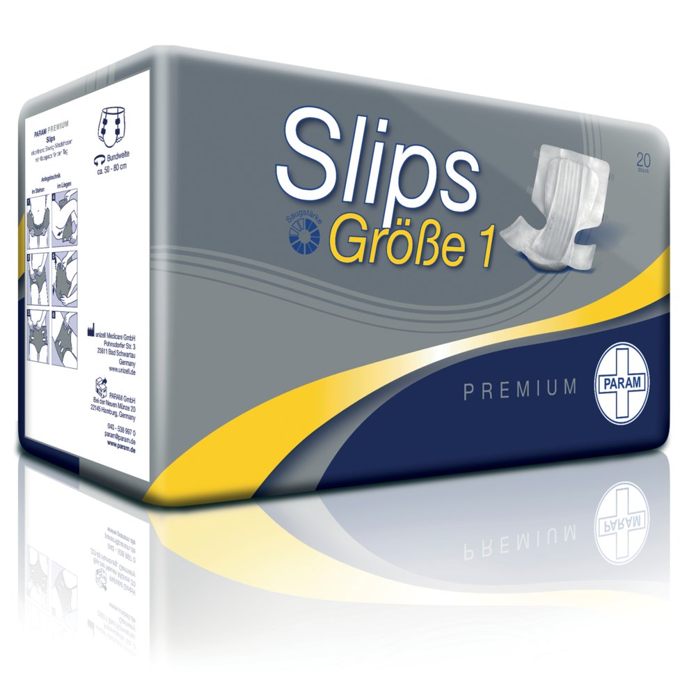 PARAM PREMIUM Slips, Größe 1, Bundweite: 50 - 80 cm, 20 Stück