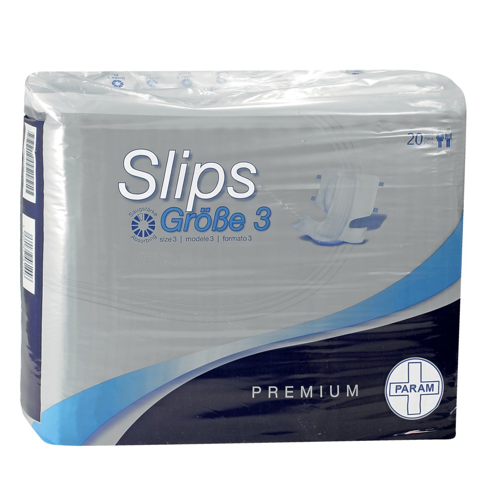 PARAM PREMIUM Slips, Größe 3, Bundweite: 100 - 150 cm, 20 Stück