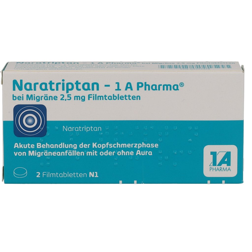 NARATRIPTAN-1A Pharma bei Migräne 2,5 mg Filmtabl.