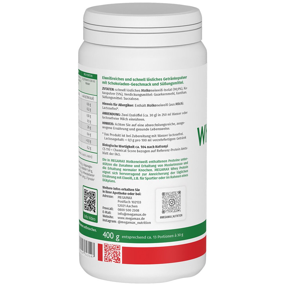 WHEYPROTEIN lactosefrei Schoko Pulver