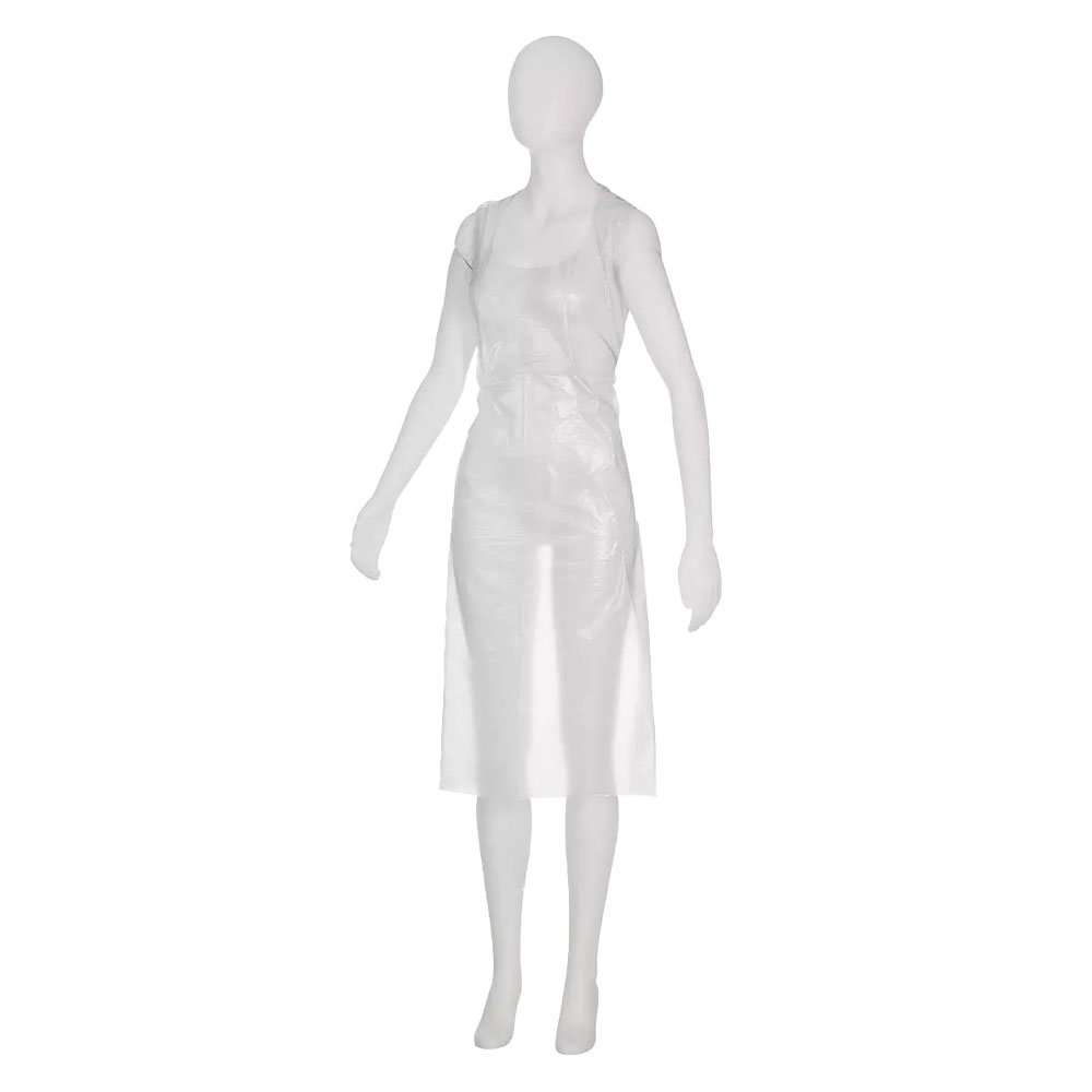 PARAM Einweg-Schürzen aus Polyethylen, weiß, 170 x 75 cm, 100 Stück