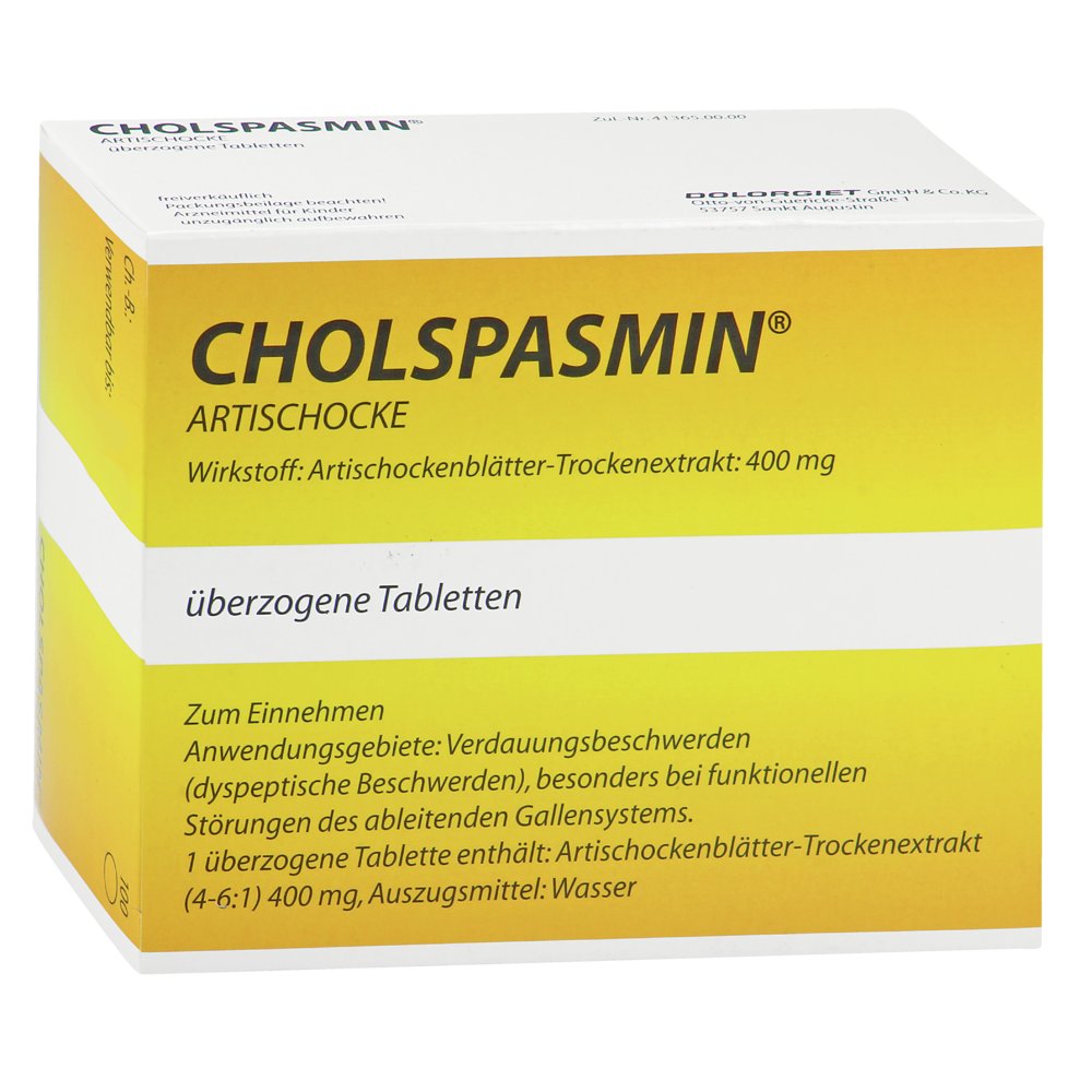 CHOLSPASMIN Artischocke überzogene Tabletten