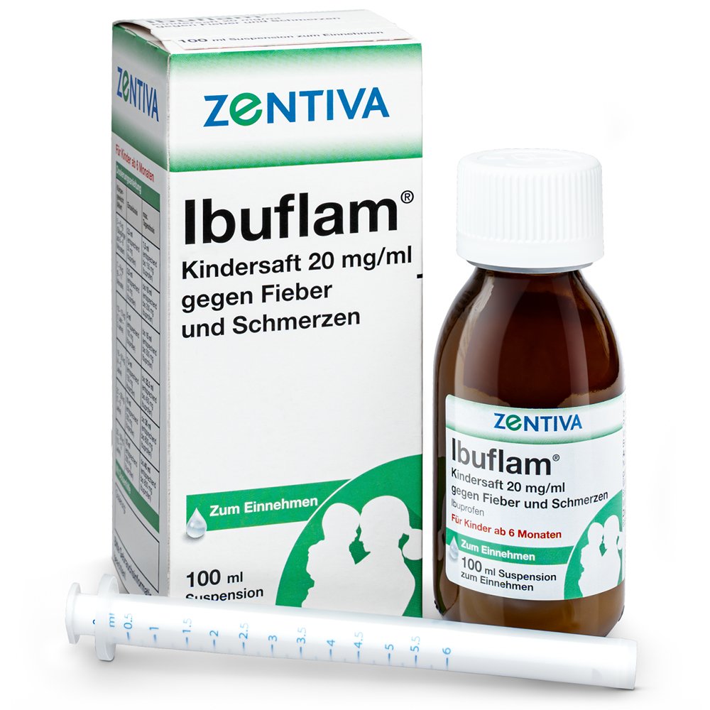 IBUFLAM Kindersaft 20mg/ml gegen Fieber u.Schmerz.