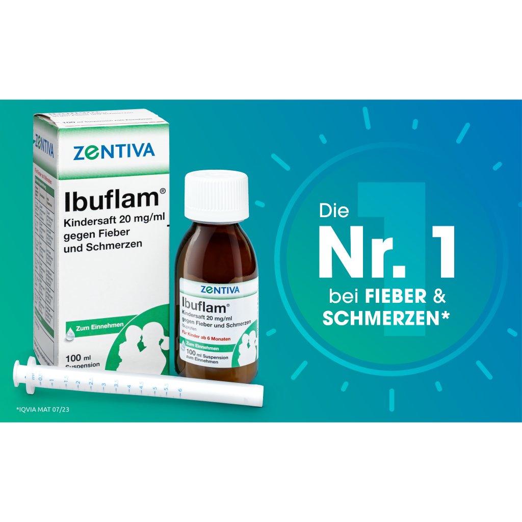 IBUFLAM Kindersaft 20mg/ml gegen Fieber u.Schmerz.
