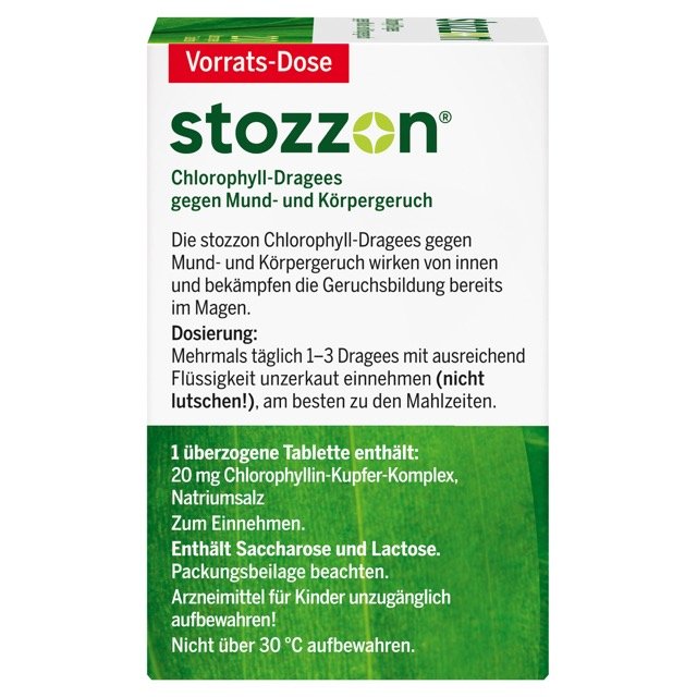 Stozzon Chlorophyll-Dragees gegen Mund- und Körpergeruch