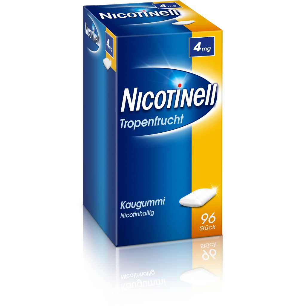 Nicotinell Kaugummi 4 mg Tropenfrucht, 96 St.