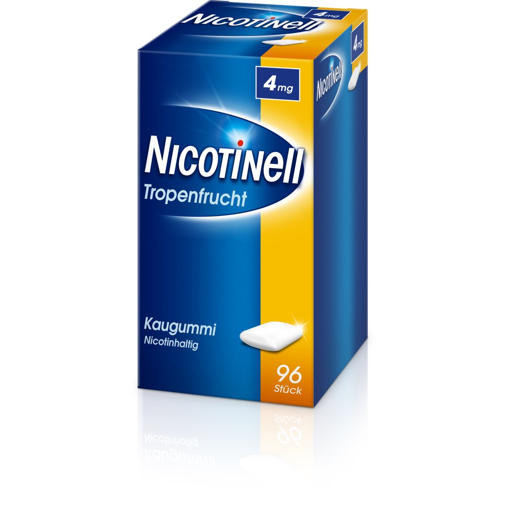 Nicotinell Kaugummi 4 mg Tropenfrucht, 96 St.