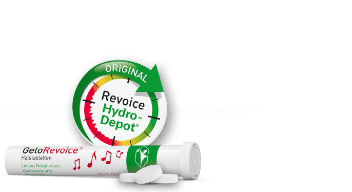 Anzeige: GeloRevoice, Besser gut bei Stimme, Stimmprobleme schnell spürbar und langanhaltend lindern.